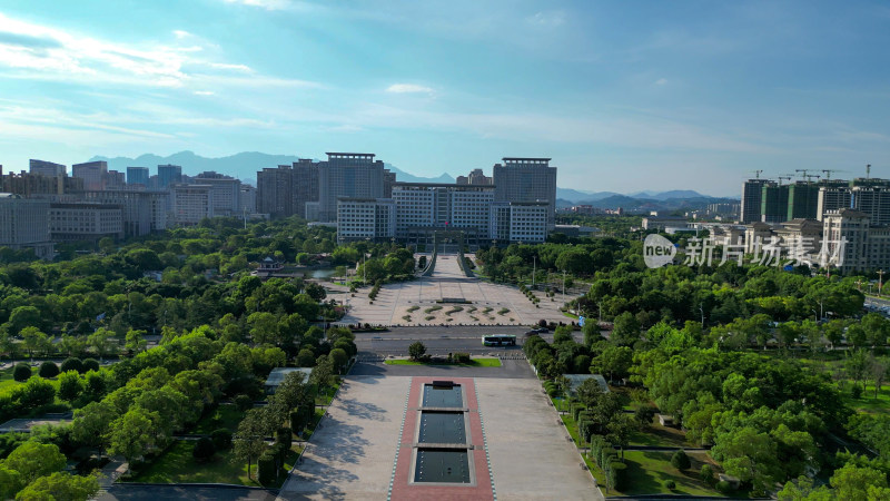 航拍江西上饶市民公园