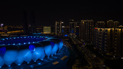 杭州亚运会奥体中心夜景