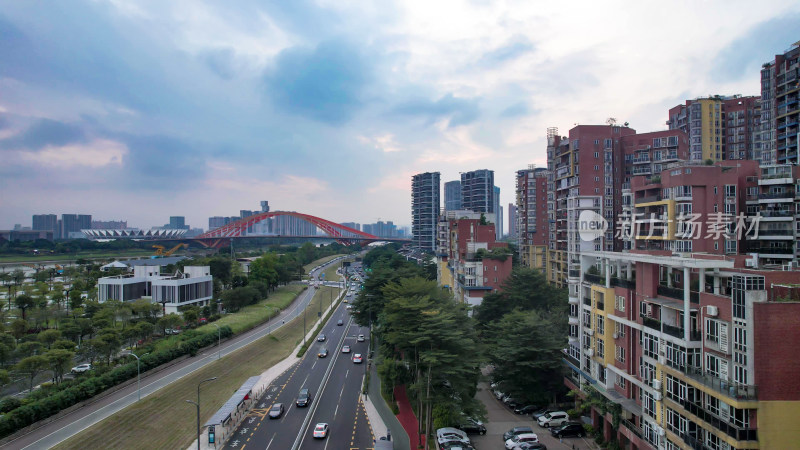 广东佛山城市风光航拍图