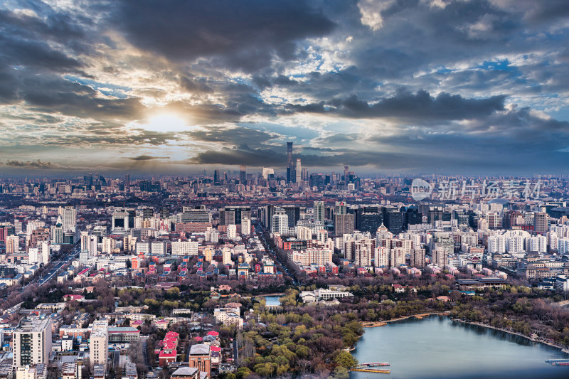 清晨北京城市建筑群CBD