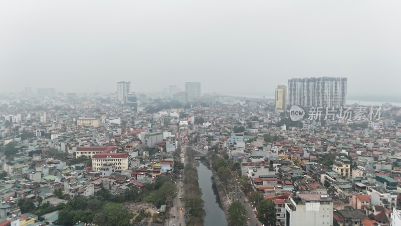 越南城市景观大景航拍