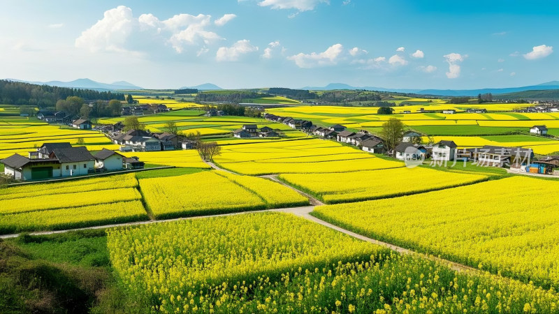 春暖花开美丽乡村 大场景