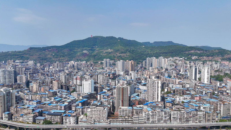 四川达州城市建设达州大景航拍摄影图