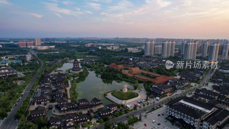 江苏宿迁项王故里4A景区航拍图