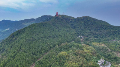 四川达州凤凰山西圣寺航拍图