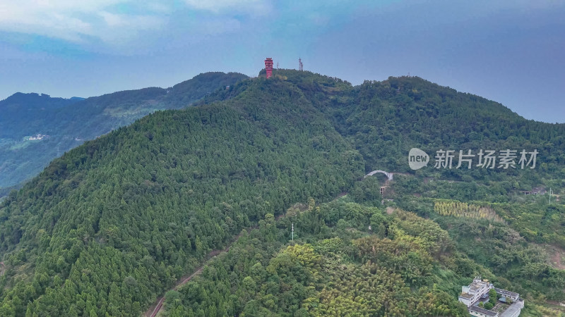 四川达州凤凰山西圣寺航拍图