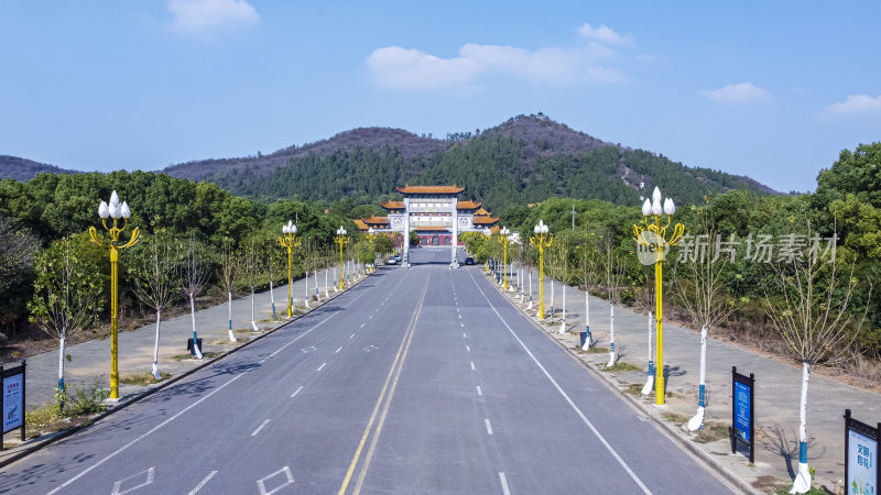 武汉龙泉山风景区龙泉寺航拍