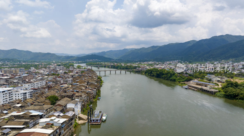 广东省梅州市松口古镇景区航拍