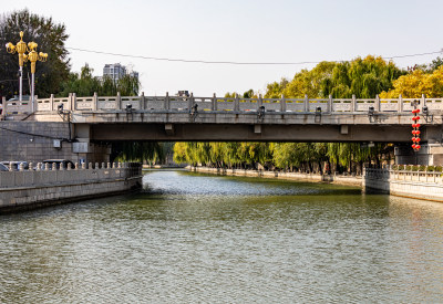 济宁老运河古运河城市河流景观城市建筑倒影