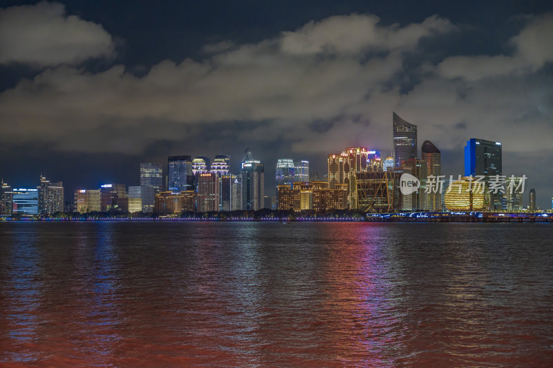 杭州钱江新城城市阳台夜景