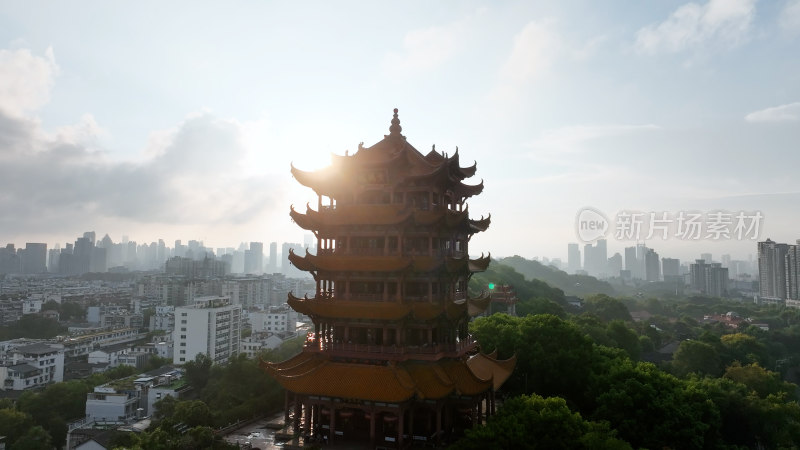 武汉黄鹤楼精选合集航拍黄鹤楼夜景建筑风光