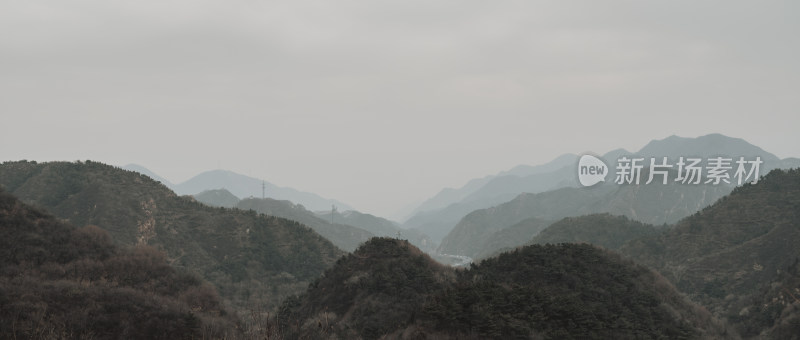 北京八达岭长城山顶远眺