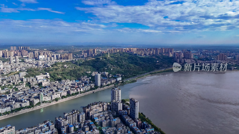 航拍四川泸州城市建设高楼建筑