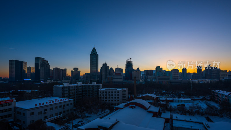 新疆乌鲁木齐城市冬季雪景