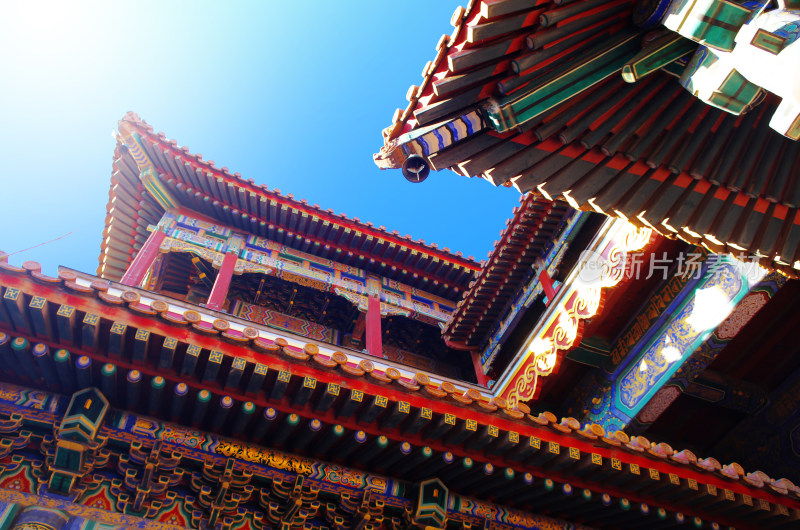 历史古迹古建筑北京故宫博物馆红墙绿瓦
