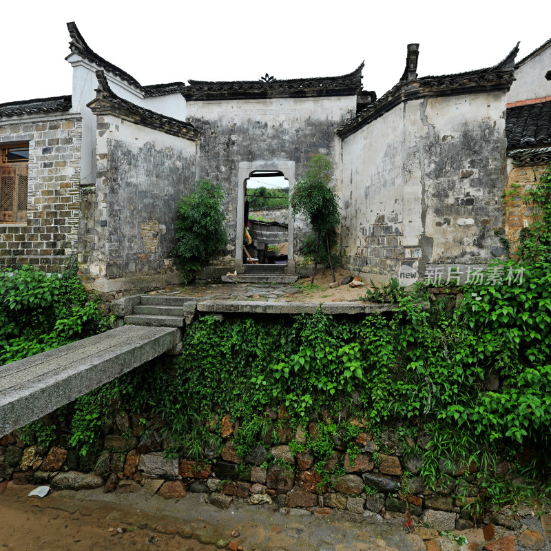 古色古香的传统古建筑屋檐 安徽查济古村