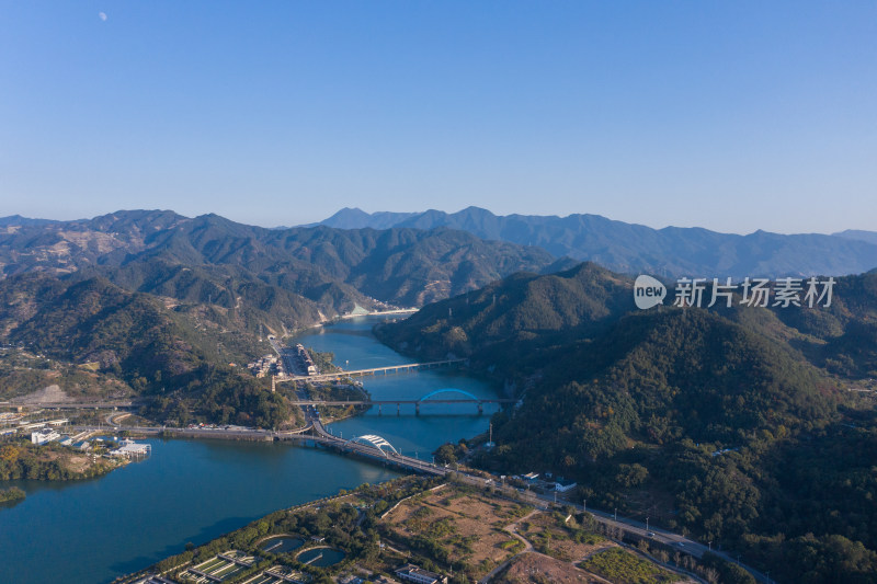 浙江丽水城区风光航拍全景