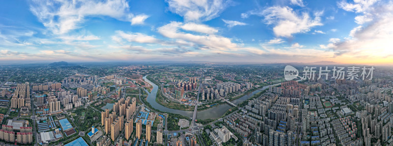 衡阳城市天际线全景航拍