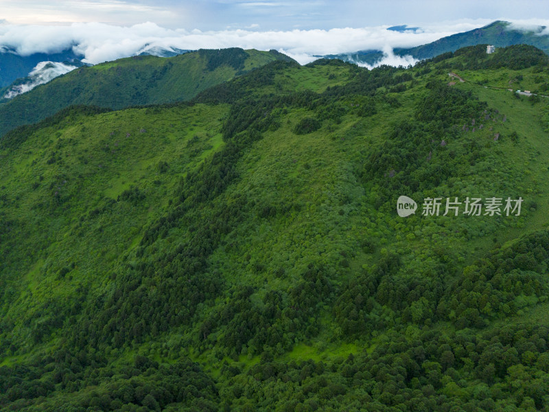 高山云海日落晚霞航拍摄影图