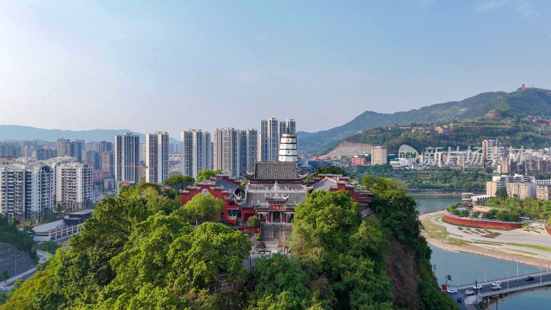 四川达州龙爪塔朝阳寺航拍