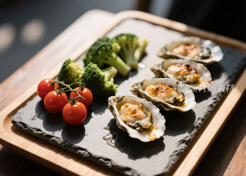 生蚝烤生蚝清蒸生蚝海鲜餐饮美食