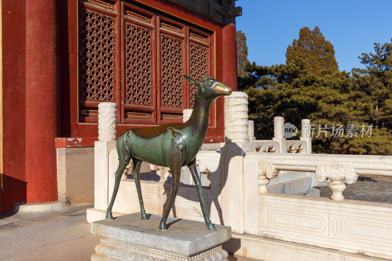 河北唐山市遵化清东陵隆恩殿前的铜鹿