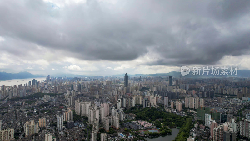 浙江温州城市风光航拍图