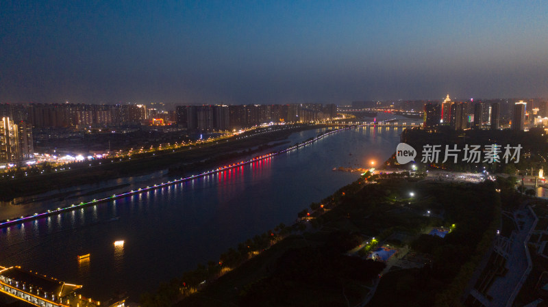 咸阳城市夜景航拍