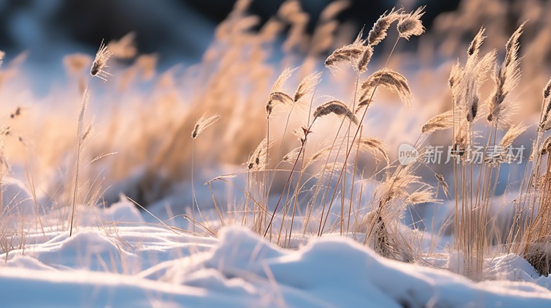 冬季唯美雪景海报背景配图高清摄影图