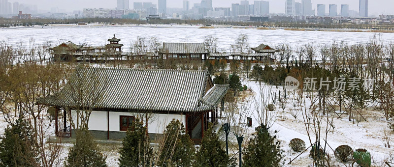 天津市水西公园 冬天雪景