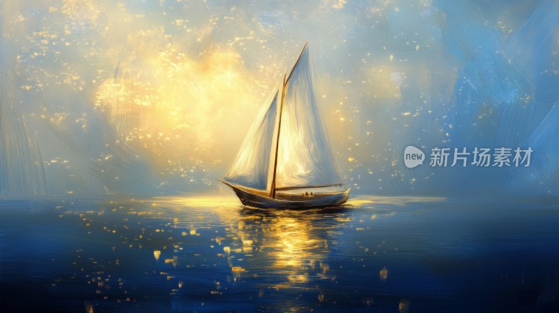 扬帆起航的帆船