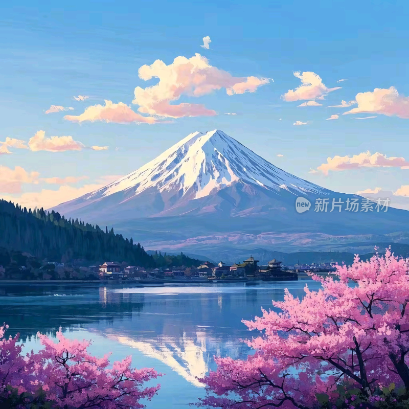 富士山樱花