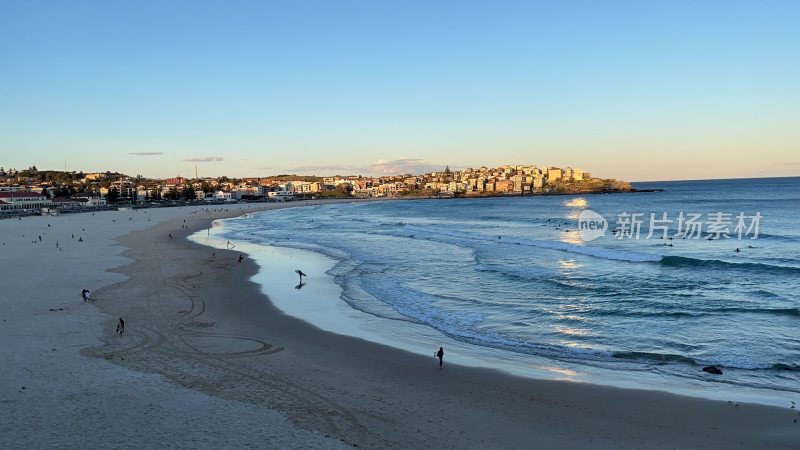 悉尼邦迪沙滩，bondi beach，日落