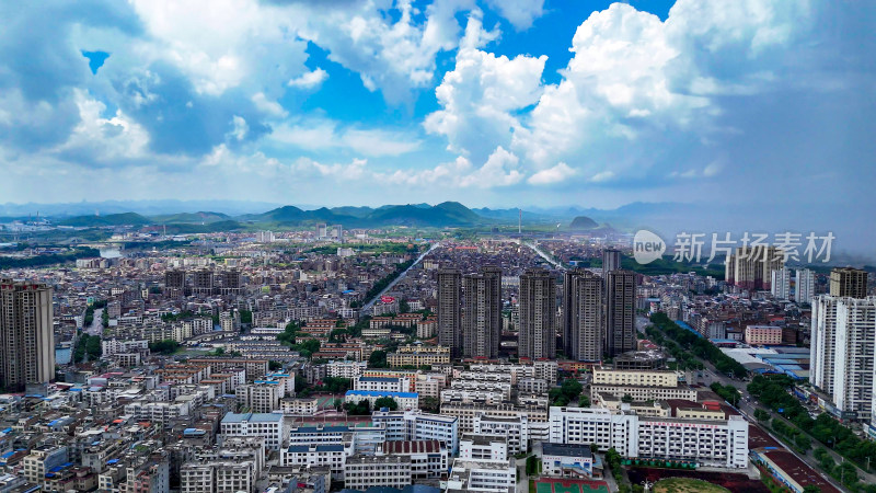 广西来宾城市建设城市大景航拍