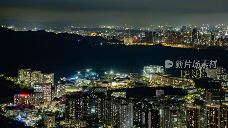 城市夜景鸟瞰全景