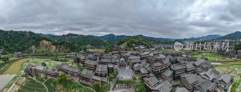 广西柳州三江程阳八寨全景图