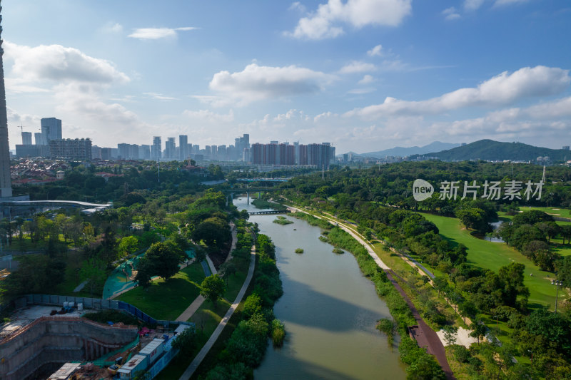 深圳南山区大沙河航拍