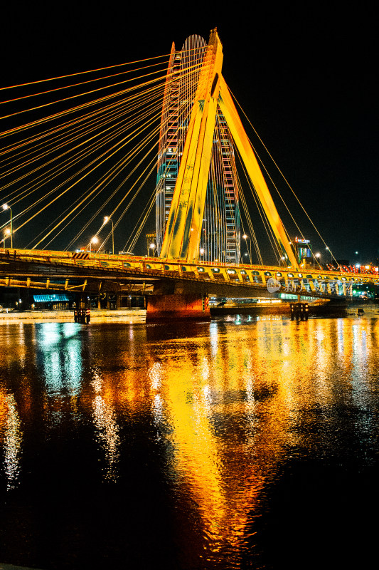 宁波城市街拍夜景江滩