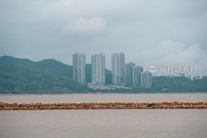 海滨城市珠海情侣路沿途城市风光