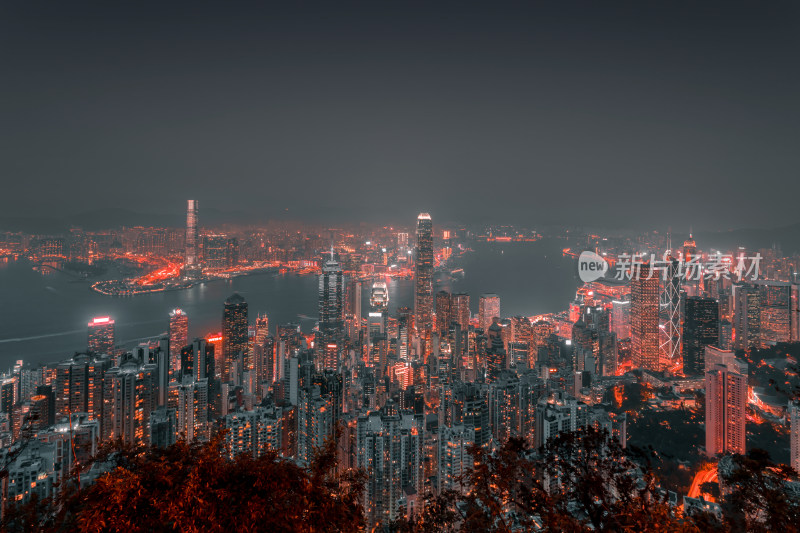 中国香港维多利亚港夜景