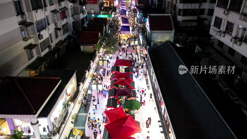 桂林正阳路步行街夜景航拍图