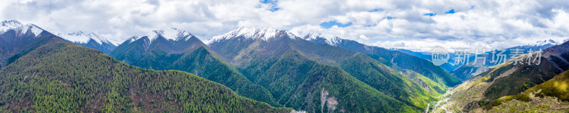 四川阿坝四姑娘山附近山区航拍