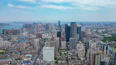 航拍湖南长沙开福区城市大景