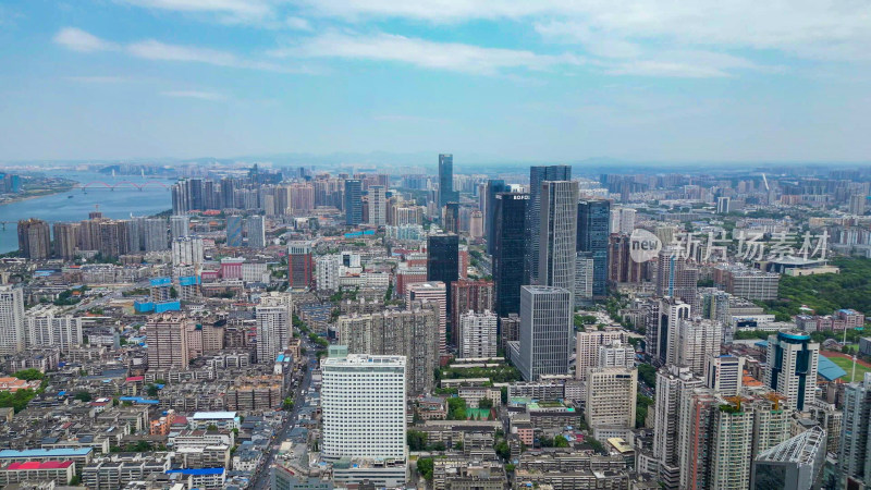 航拍湖南长沙开福区城市大景