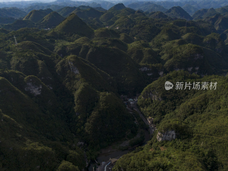 贵州山川河流舞阳河群山航拍