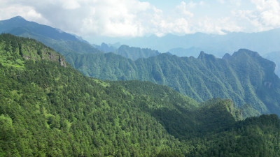 航拍湖北神农架景区神农谷