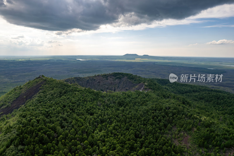 黑龙江黑河市五大连池火山群全景航拍