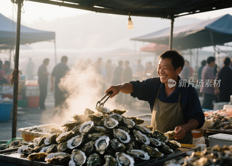 生蚝烤生蚝清蒸生蚝海鲜餐饮美食