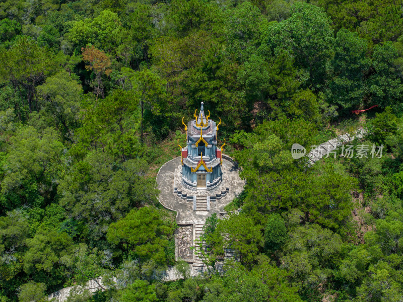 航拍夏季白天广东潮州开元寺泰佛殿风光