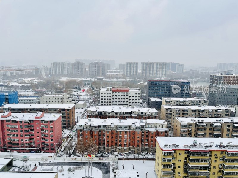 城市风光建筑雪景